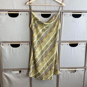 UO Mallory animal Print cowl neck slip dress